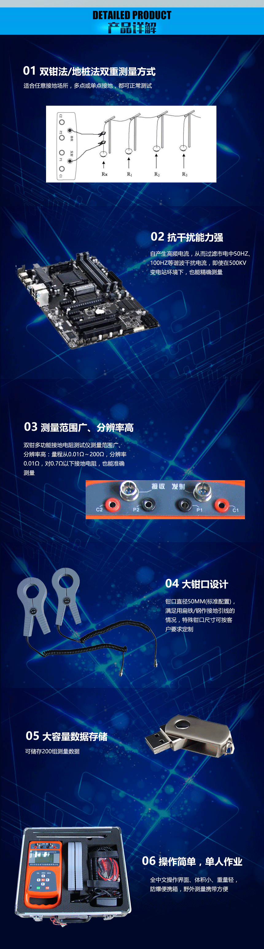 接地電阻測(cè)試儀，雙鉗多功能接地電阻測(cè)試儀